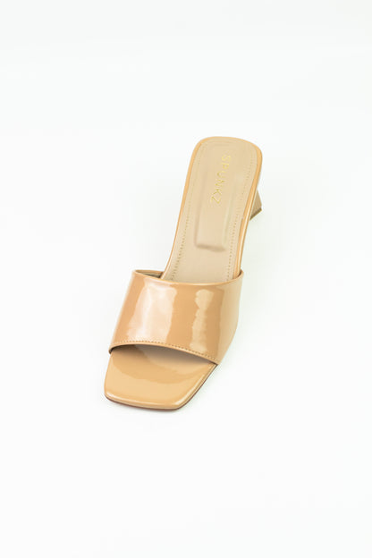 Spunkz Nude Women's Block Heel Sandals - Spunkz