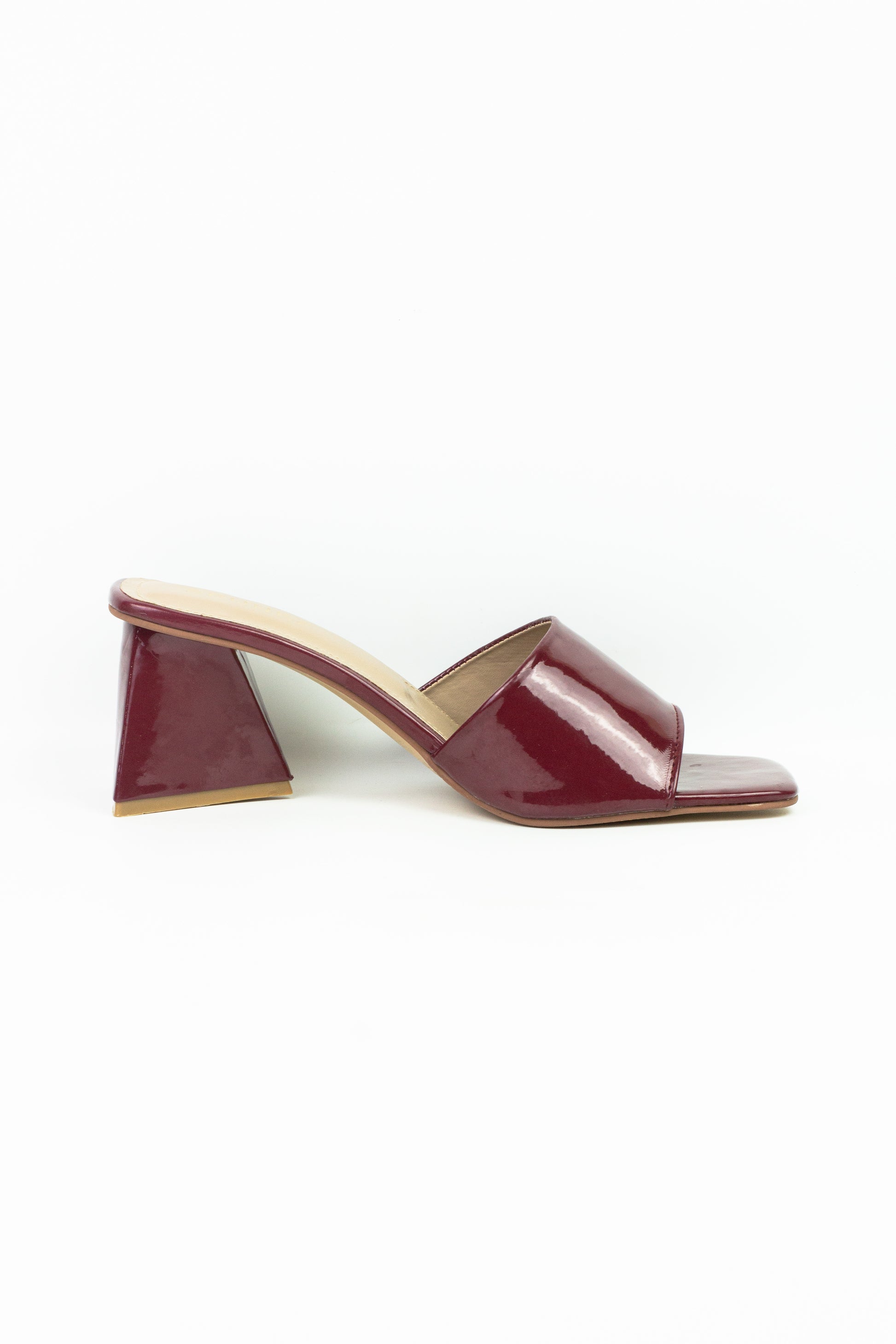 Spunkz Glossy Wine Red Patent Leather Platform Heels - Spunkz