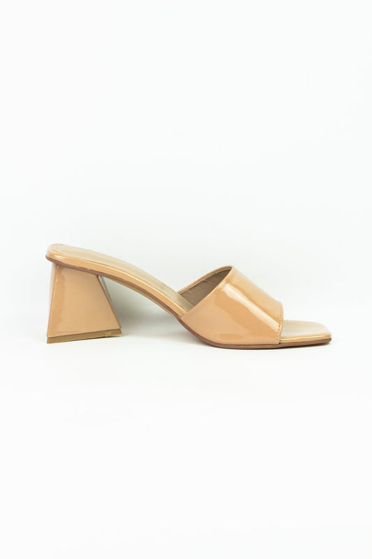 Beige Block Heel Sandals - Spunkz