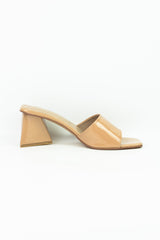Beige Block Heel Sandals - Spunkz