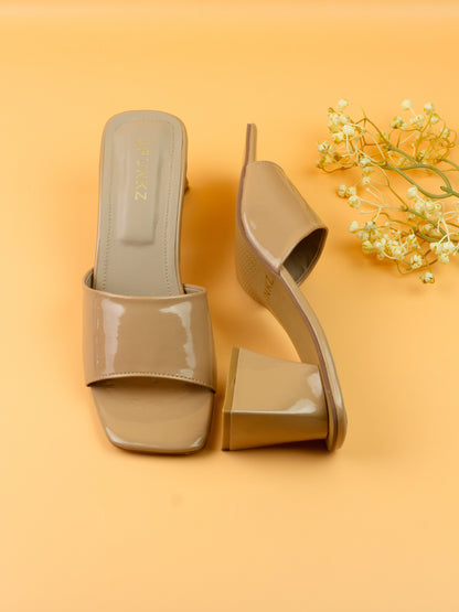 Spunkz Nude Women's Block Heel Sandals - Spunkz