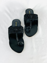 Kolhapuri Chappal (Black) - Spunkz