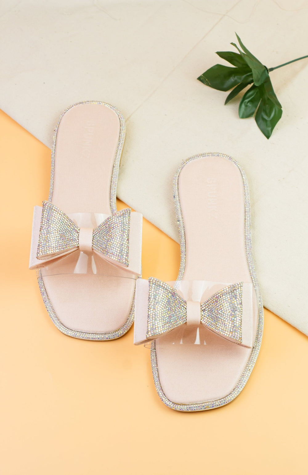 Shimmery Pink Bow Flats (11055) - Spunkz