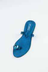 Heart Blue slip on sandals (11076) - Spunkz