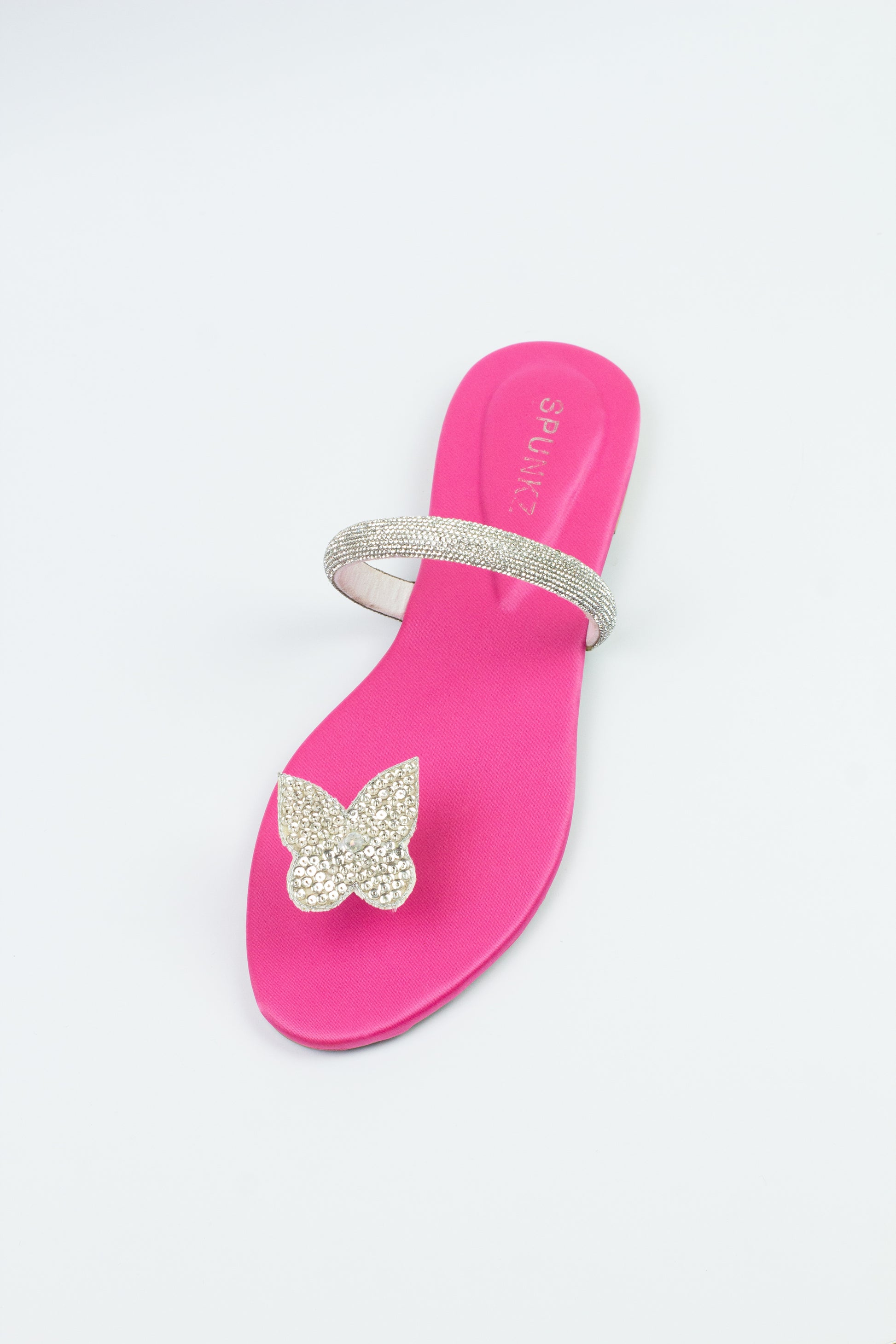 Spunkz Pink Sequins Butterfly Flats - Spunkz