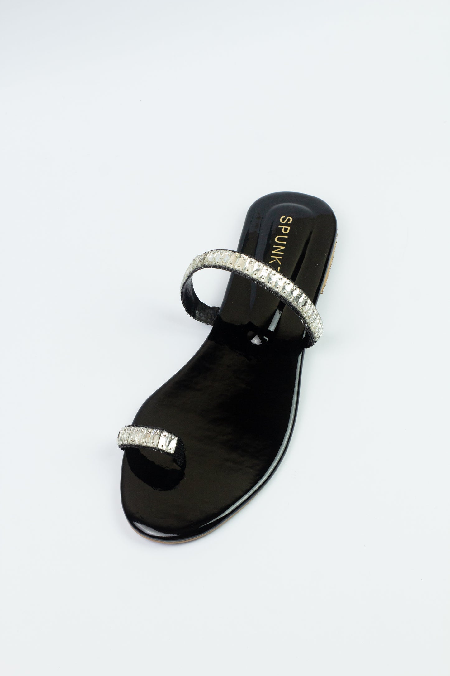 Spunkz Chunky Crystal Strap Black Sandal - Spunkz