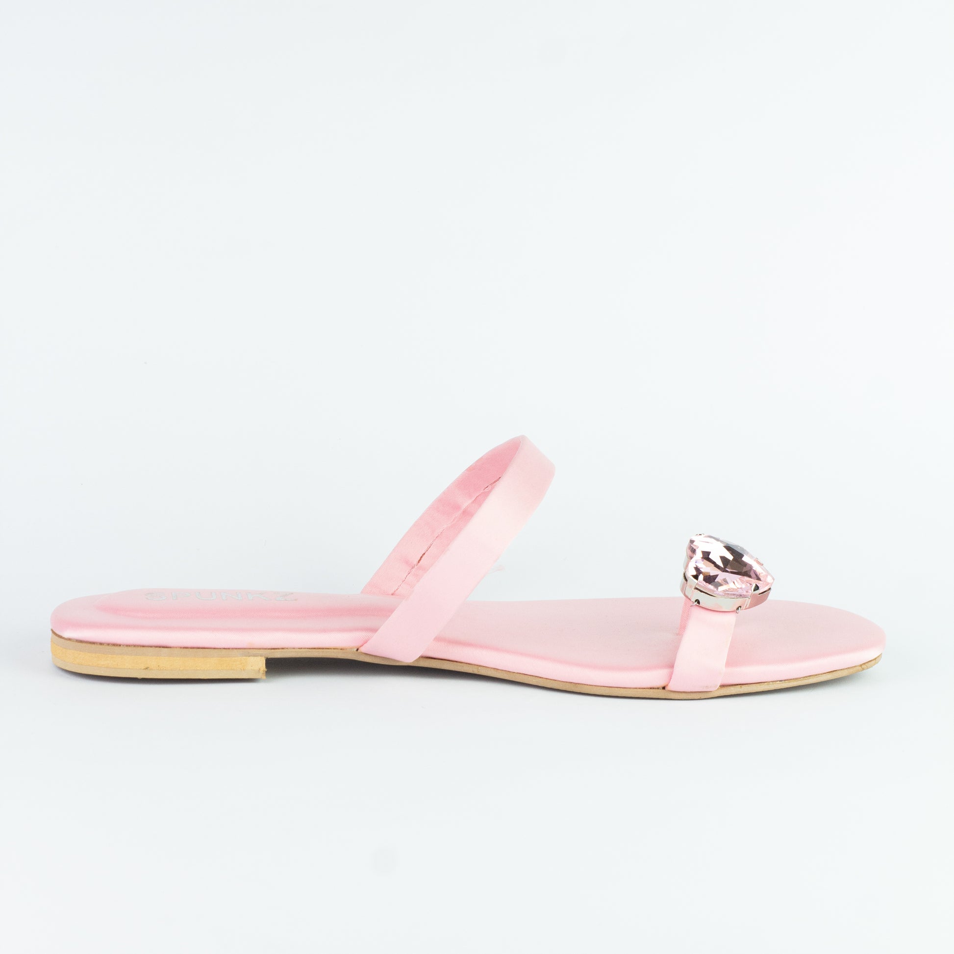 Spunkz Pink Diamond Toe Ring Slip-On Slides - Spunkz