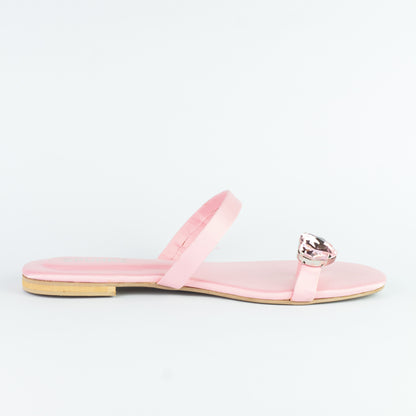 Spunkz Pink Diamond Toe Ring Slip-On Slides - Spunkz