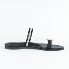 Black Bee Flat Slippers (11025) - Spunkz