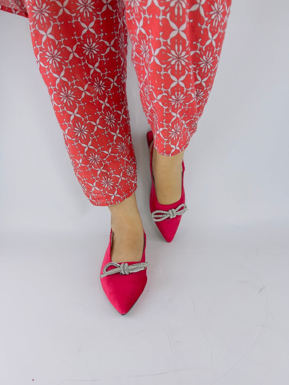 Bow - Tie Pink Flats (11015) - Spunkz