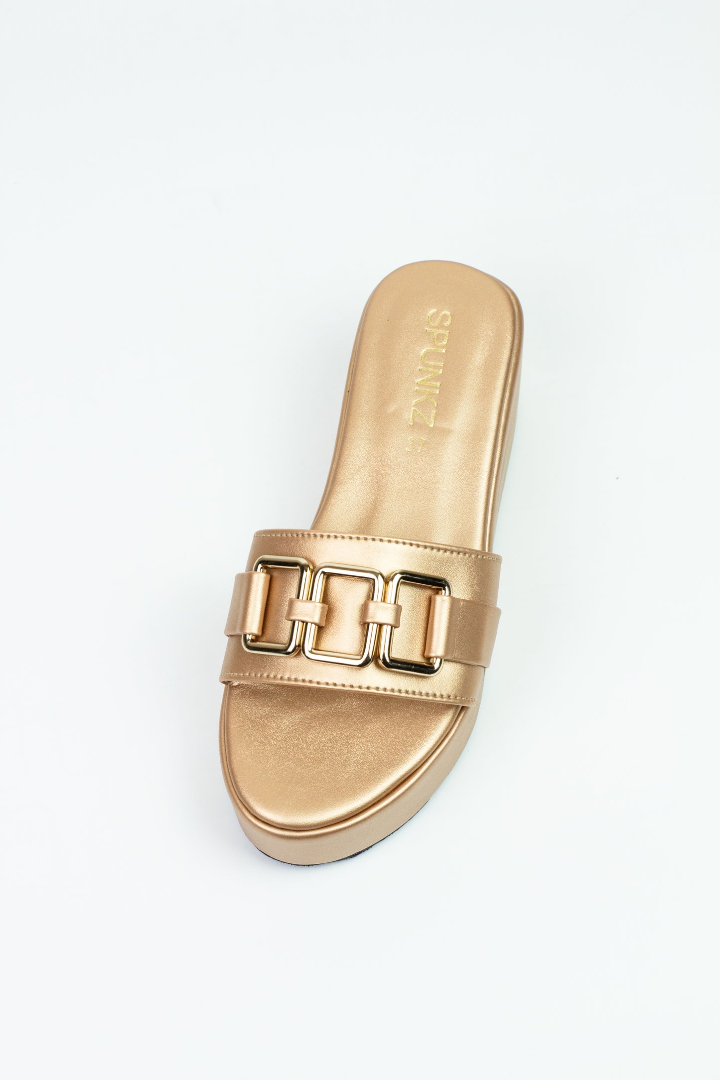 Spunkz Gold Chain Wedges for Women