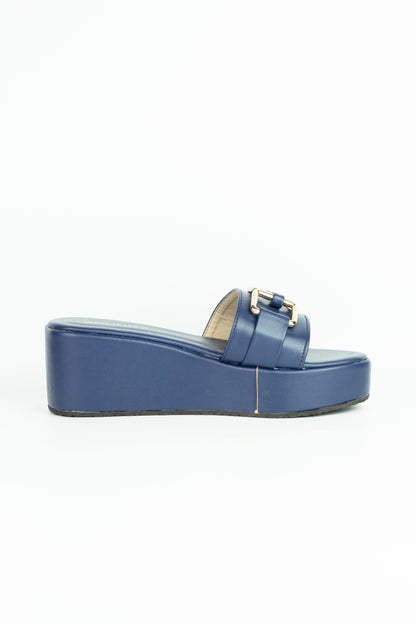 Spunkz Blue Chain Wedge Shoes