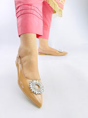 Nude Slingback Flat Pumps (11003) - Spunkz