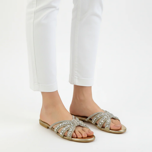 Natasha Rose Gold Slippers (11037)
