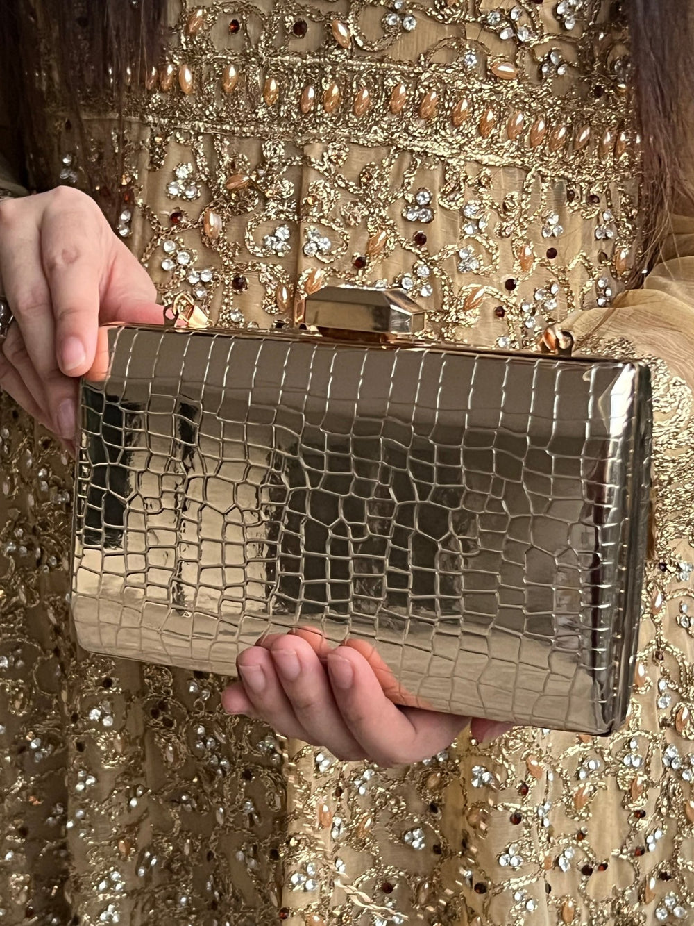 Golden Clutch Bag - Spunkz