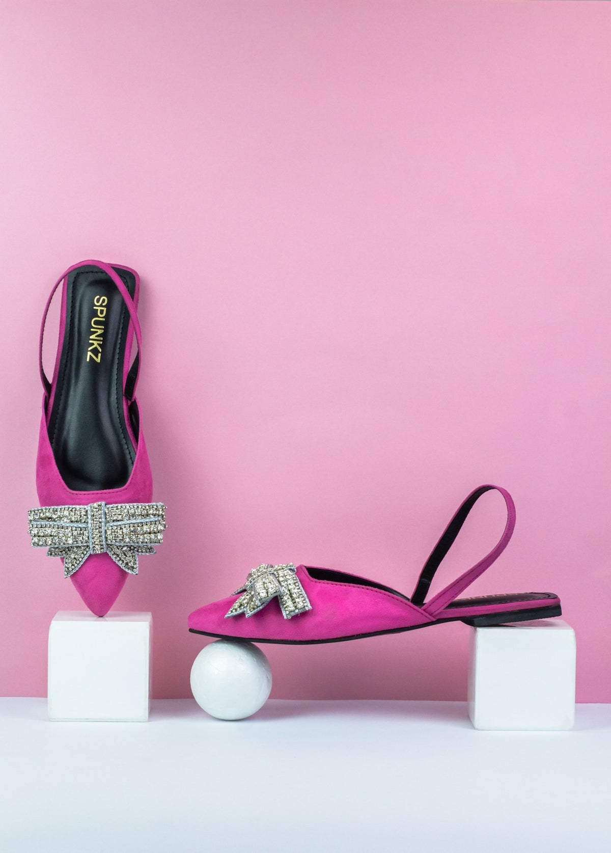 Rhinestone Pink Mules (12000) - Spunkz