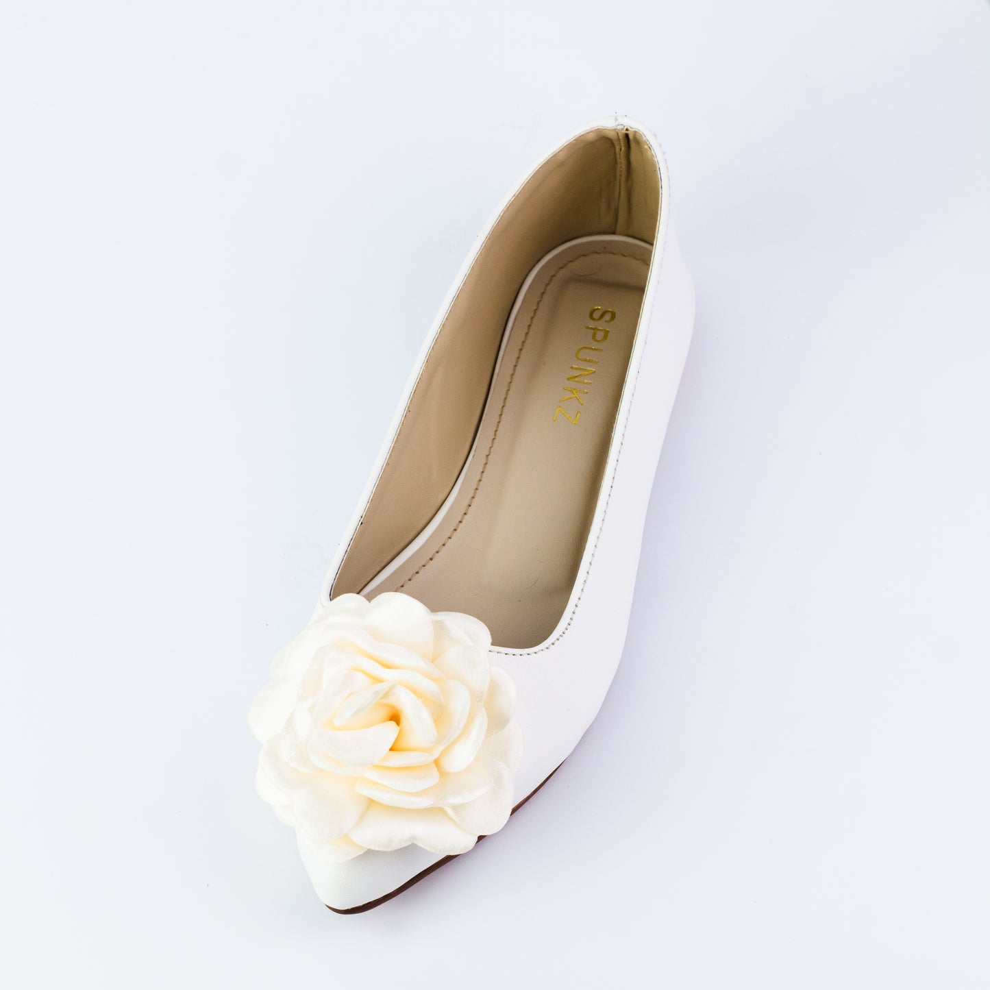 Spunkz Silk Flower Ballet Flats Wedding Shoes