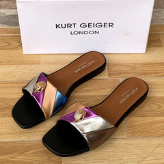 Black Patent Slides 910369