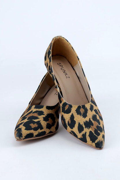 Zelda Leopard-Print Pointed Toe Stiletto Heel Pumps - Spunkz