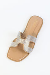 Oran Nude Flat Sandals (11034) - Spunkz