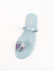 Floral Blue Slippers (11014) - Spunkz
