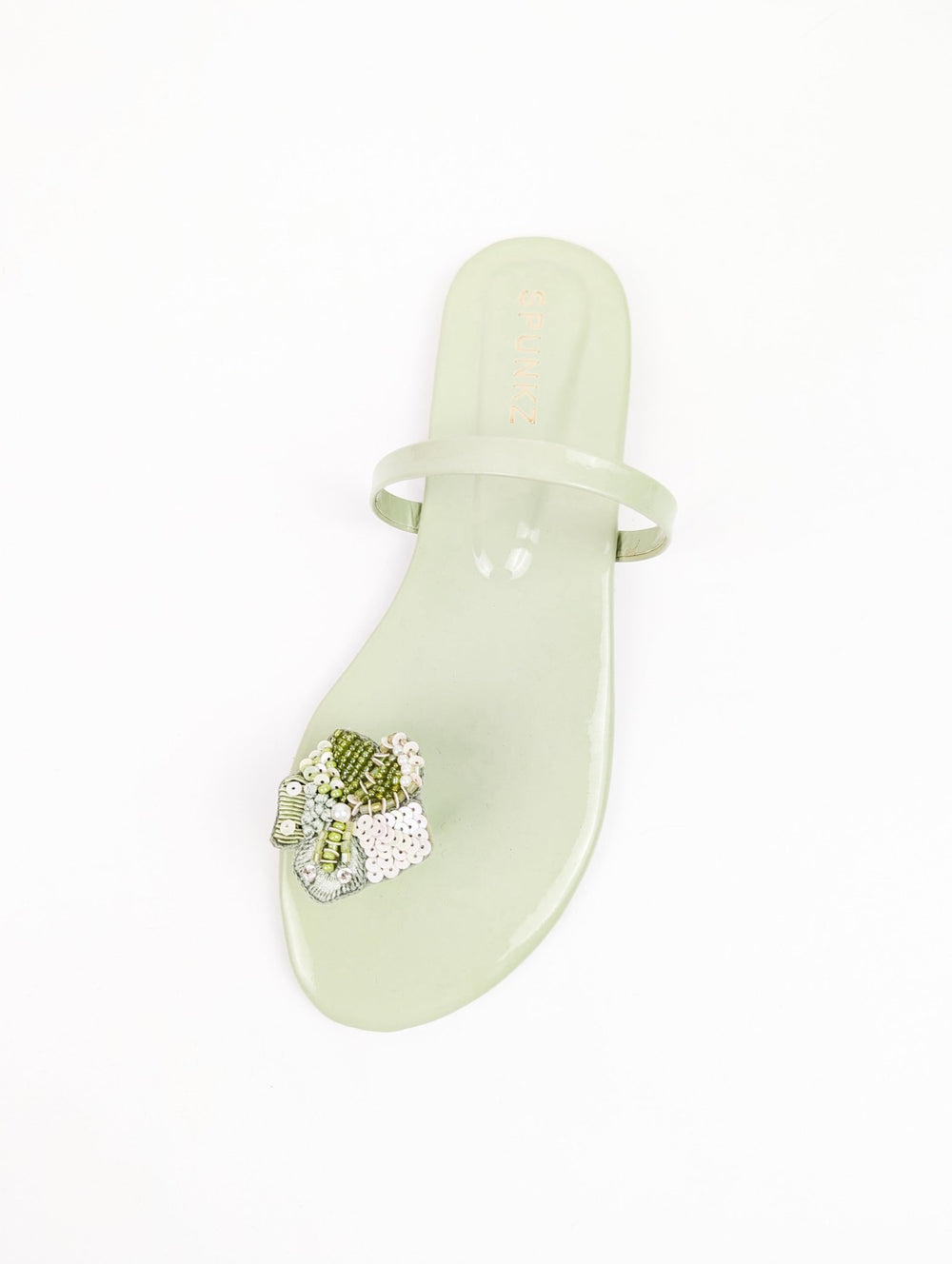 Floral Green Slippers (11014) - Spunkz
