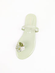 Floral Green Slippers (11014) - Spunkz