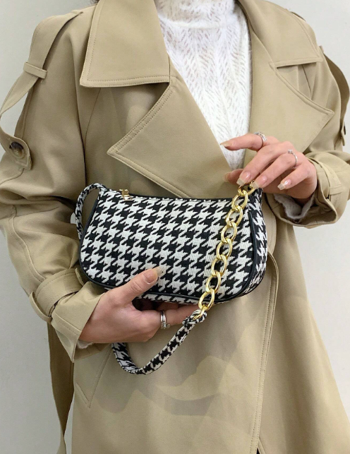 Checkered Chain Bag