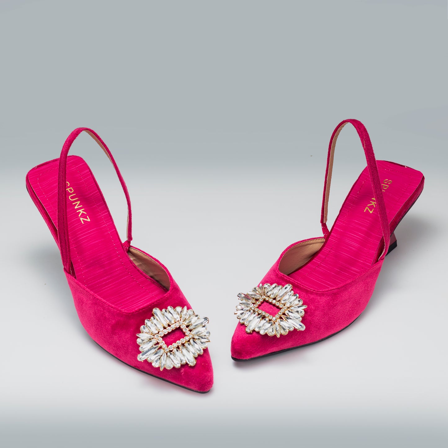 Barbie Pink Diamond Brooch Rhinestone Bow Heels - Spunkz