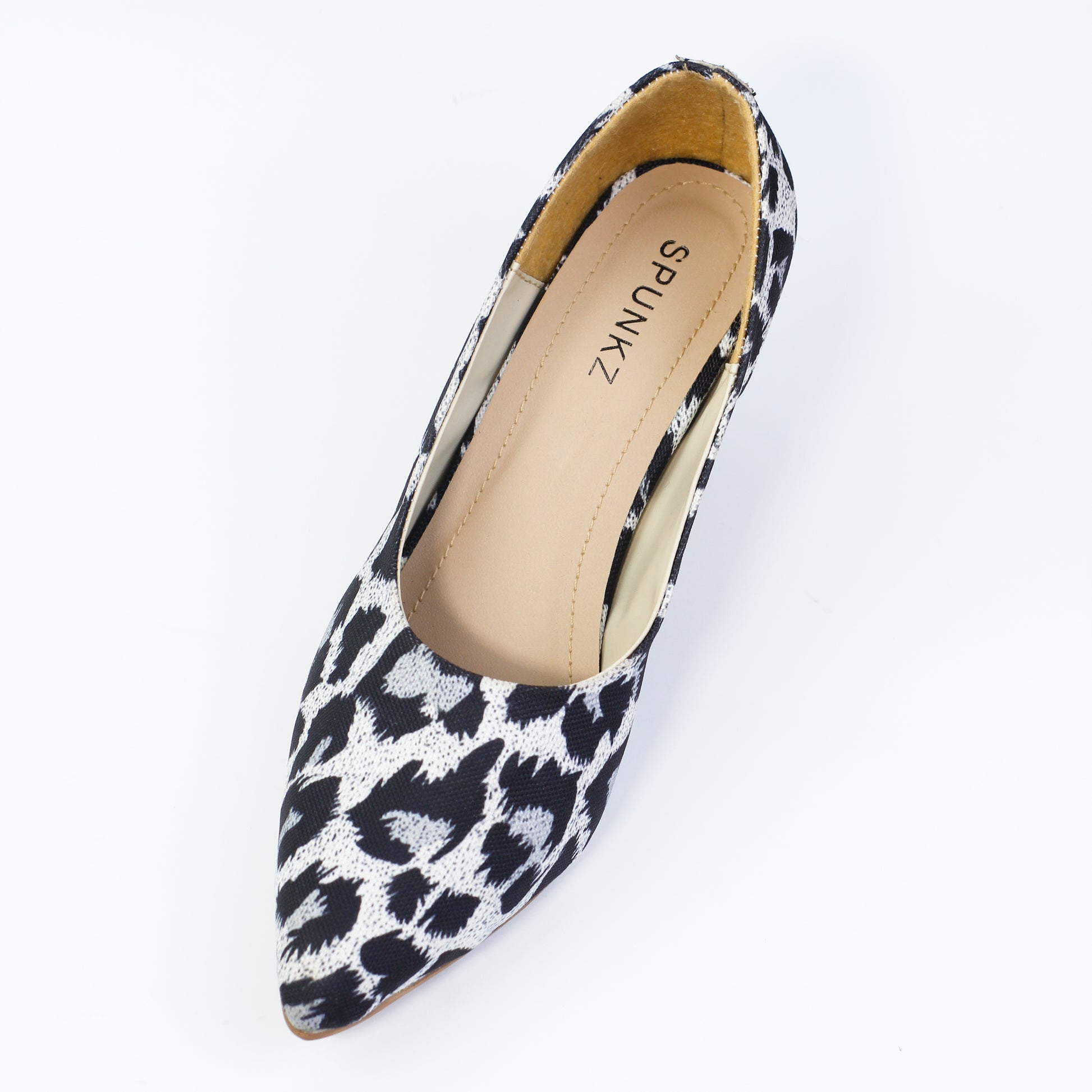 Sissy Leopard Print Black-White Pumps Heels - Spunkz