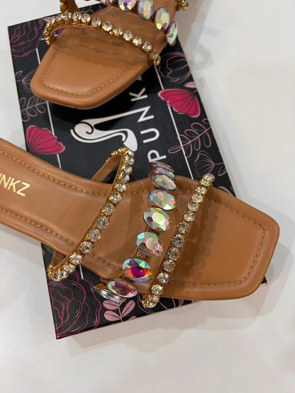 Nageena Multi Stone Slippers