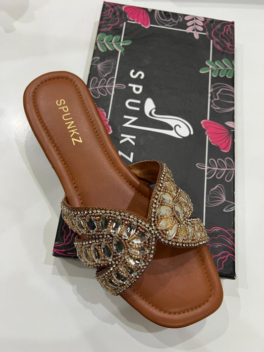Embellished Slippers (Brown)