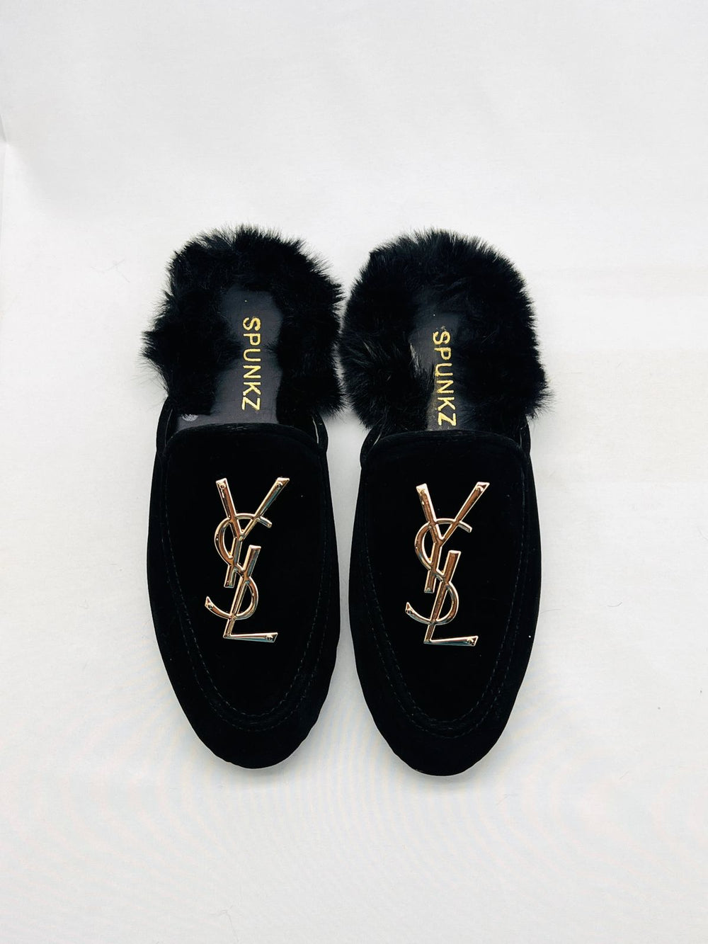 Spunkz YESL Black Velvet Flat Mules - Spunkz