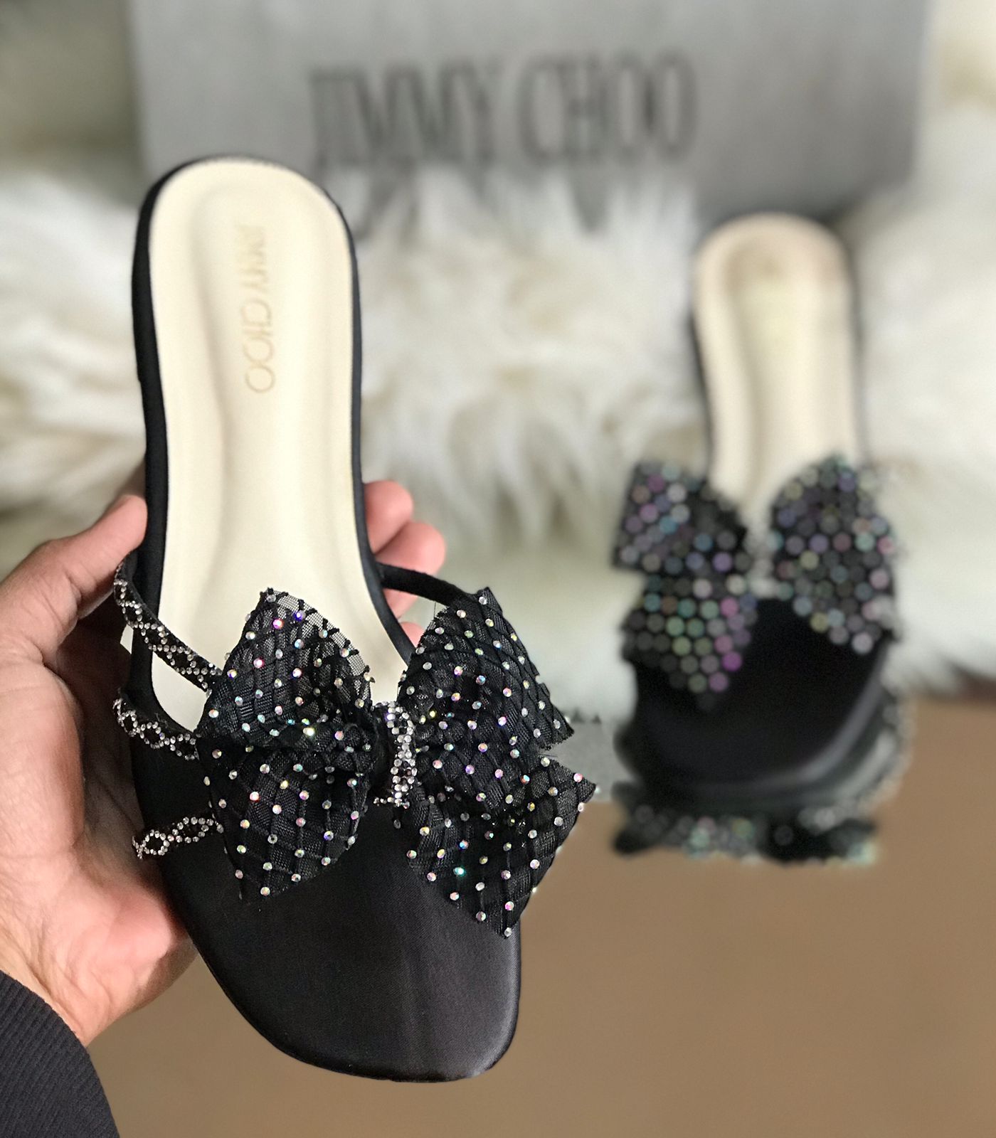 Black Sunshine Flat Slippers