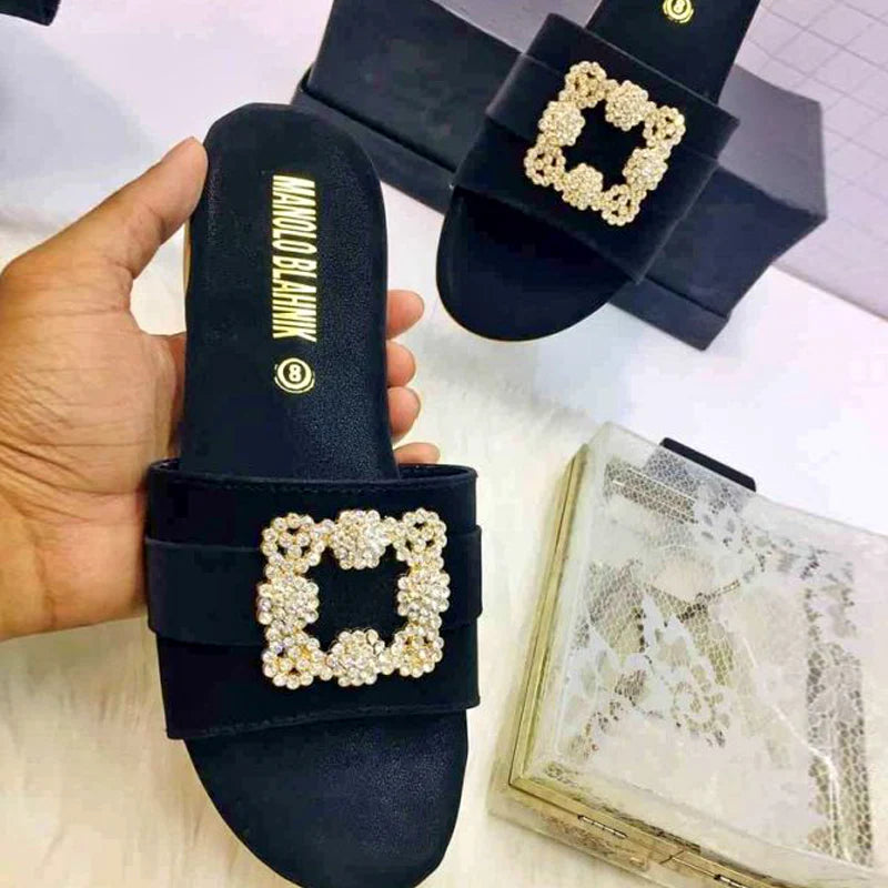 Buckle Flat Slides 9456