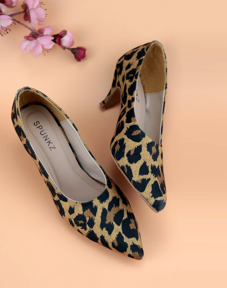 Leopard heel shoes online