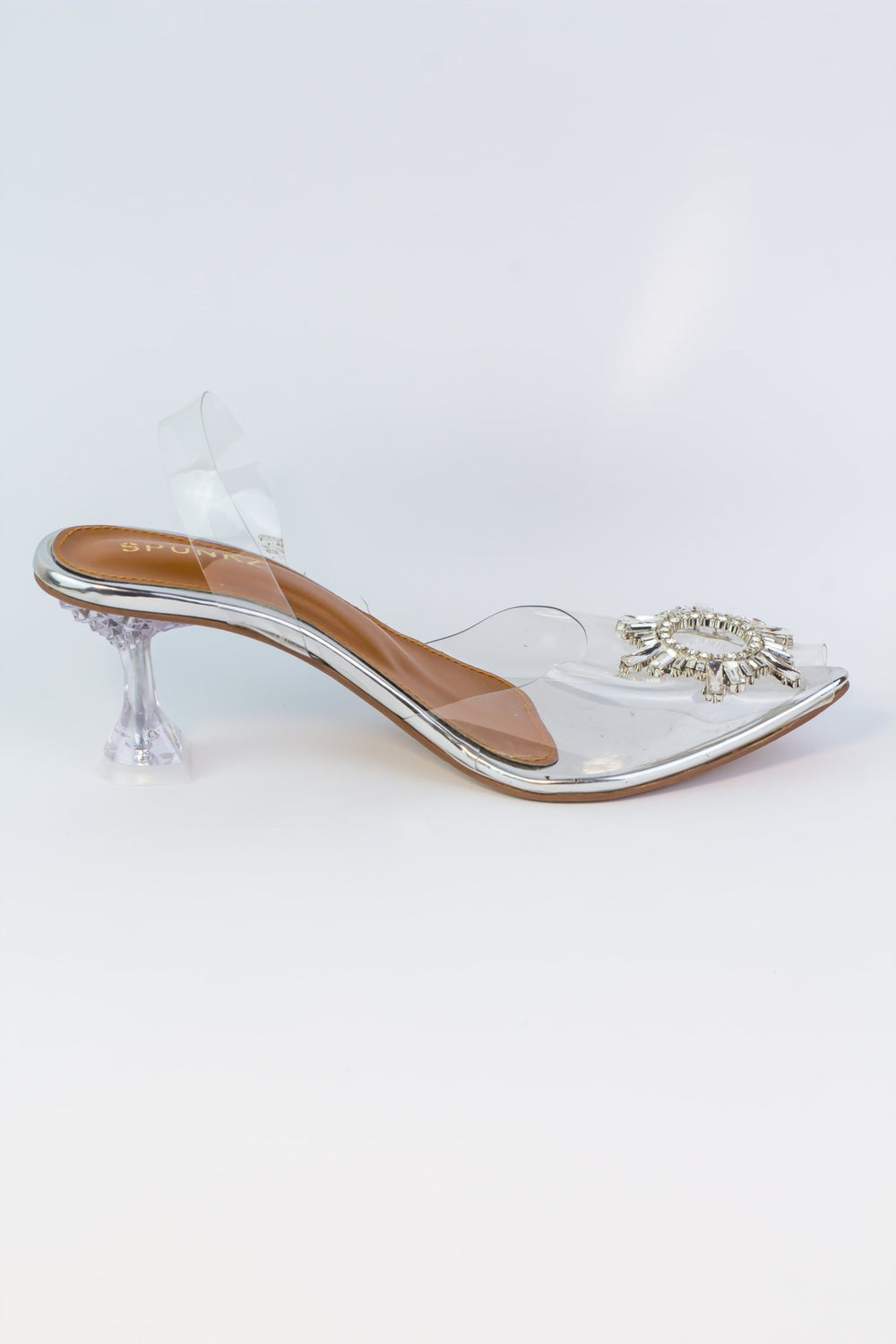 Transparent Cinderella Heels (Silver) - Spunkz