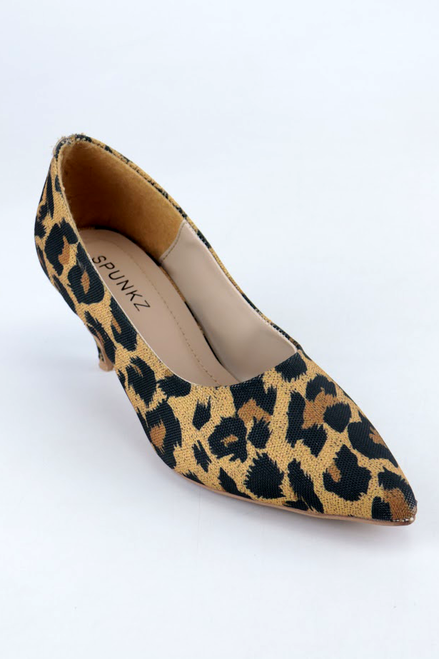 Zelda Leopard-Print Pointed Toe Stiletto Heel Pumps - Spunkz