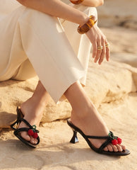 Cherry on Top Black Heel