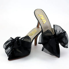 Satin Bow Heels 90385
