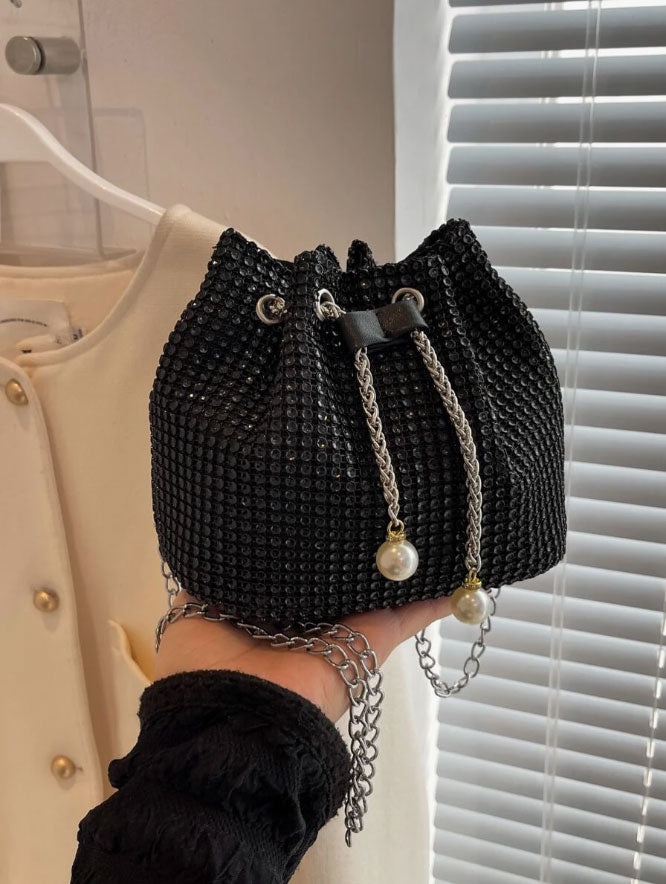 Spunkz Black Rhinestone Potli Bag