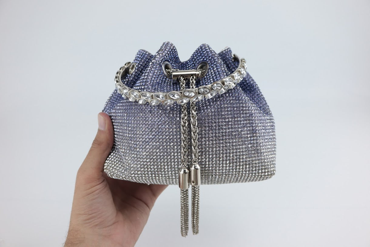 Spunkz Rhinestone Diamond Handle Bucket Bag - Spunkz