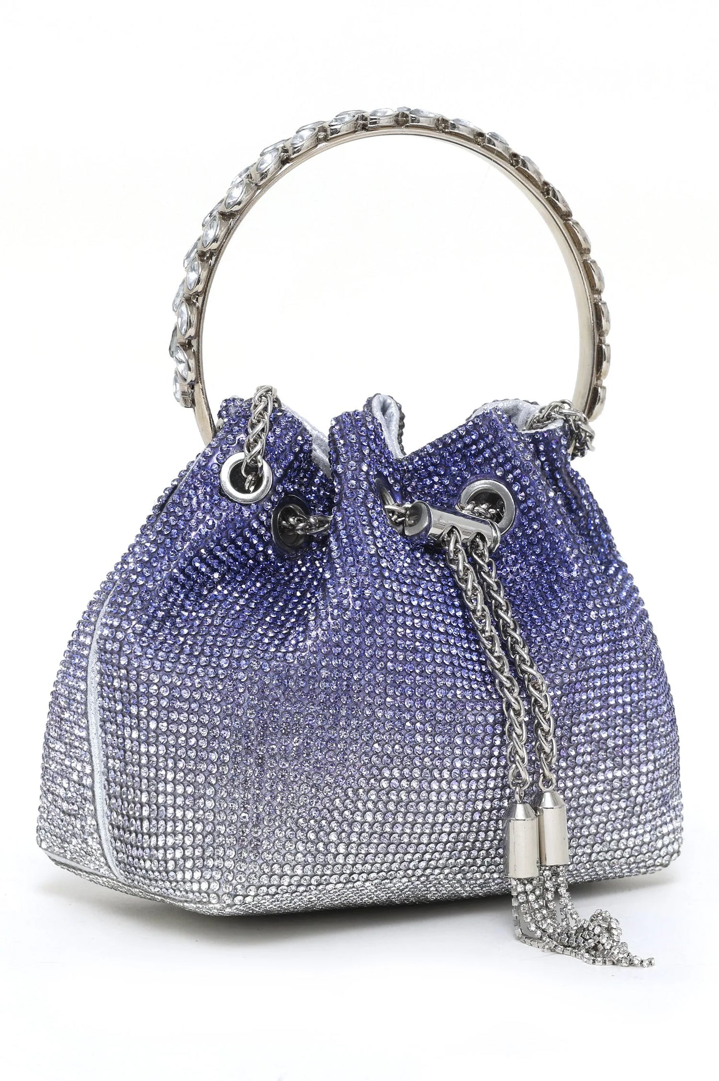 Spunkz Rhinestone Diamond Handle Bucket Bag