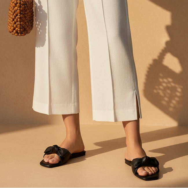 Black Bow Knot Flats