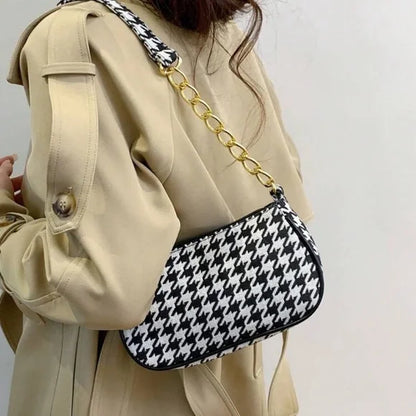 Checkered Chain Bag