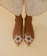 Cinderella Transparent Flats (Gold) - Spunkz
