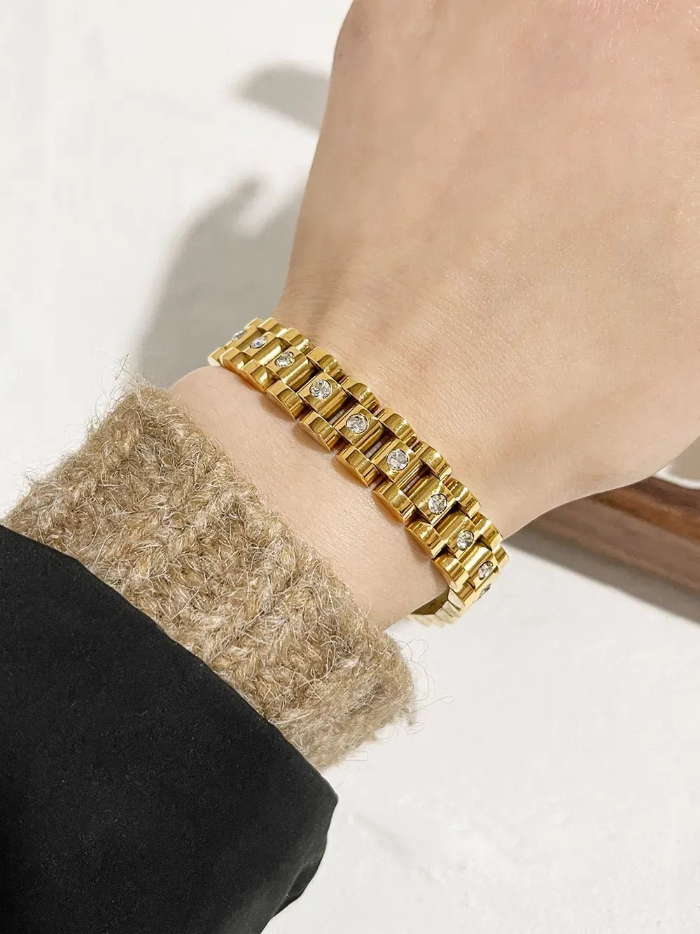 18k Gold Plated Watchstrap Bracelet - Spunkz