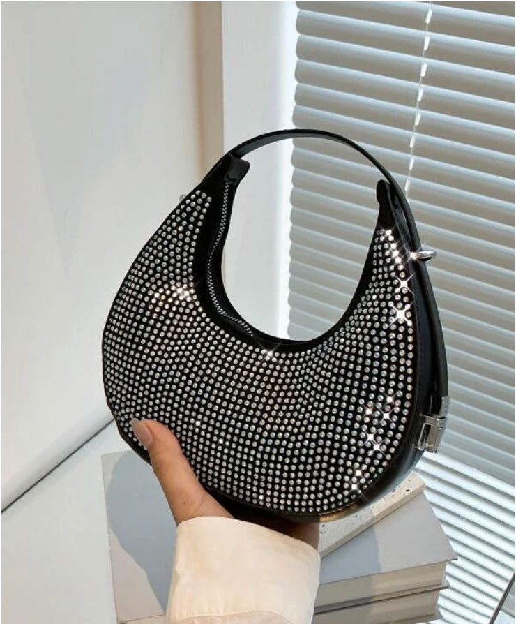 Diamond Decor Hobo Bag - Spunkz