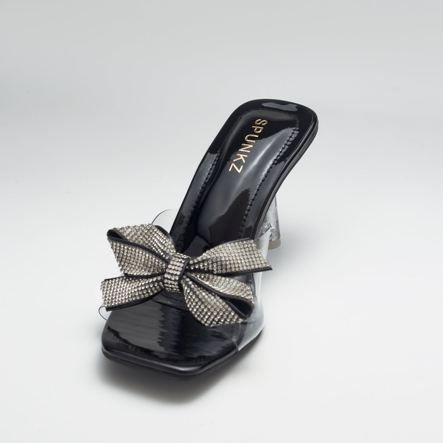 Fiona Transparent Bow Kitten Heel - Spunkz