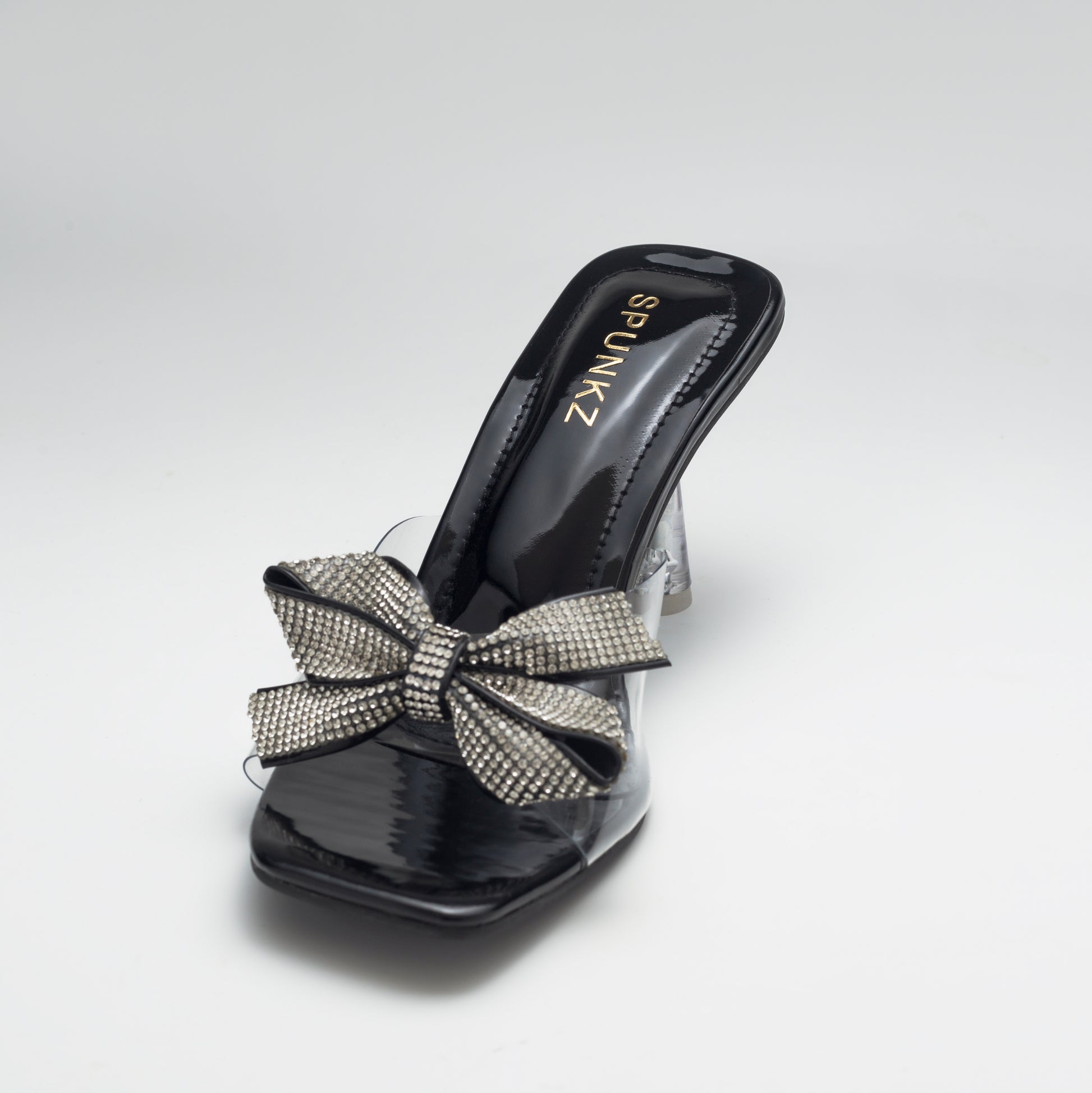 Fiona Transparent Bow Kitten Heel - Spunkz